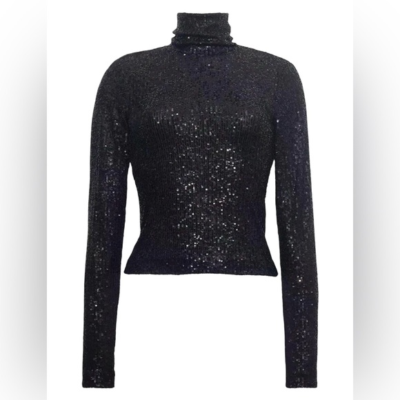 Cara Cara Piper Sequin Turtleneck Top, Medium - Picture 1 of 12